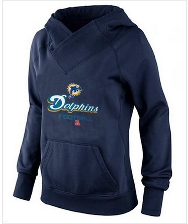 Women's Miami Dolphins Big & Tall Critical Victory Pullover Hoodie Navy Blue