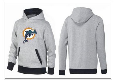 Miami Dolphins Logo Pullover Hoodie Grey & Black
