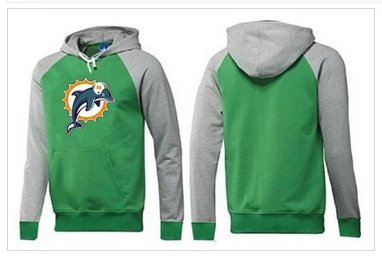 Miami Dolphins Logo Pullover Hoodie Green & Grey