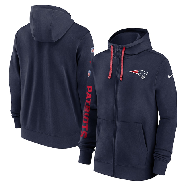 Men's New England Patriots Navy 2024 Team Full-Zip Hoodie Men's New England Patriots Navy 2024 Team Full-Zip Hoodie