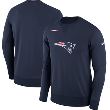 Men's New England Patriots Nike Navy Sideline Team Logo Performance Sweatshirt Men's New England Patriots Nike Navy Sideline Team Logo Performance Sweatshirt