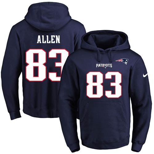 Nike Patriots #83 Dwayne Allen Navy Blue Name & Number Pullover NFL Hoodie Nike Patriots #83 Dwayne Allen Navy Blue Name & Number Pullover NFL Hoodie