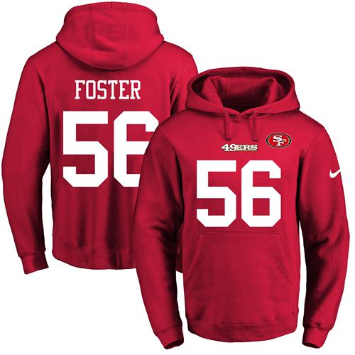 Nike 49ers #56 Reuben Foster Red Name & Number Pullover NFL Hoodie Nike 49ers #56 Reuben Foster Red Name & Number Pullover NFL Hoodie