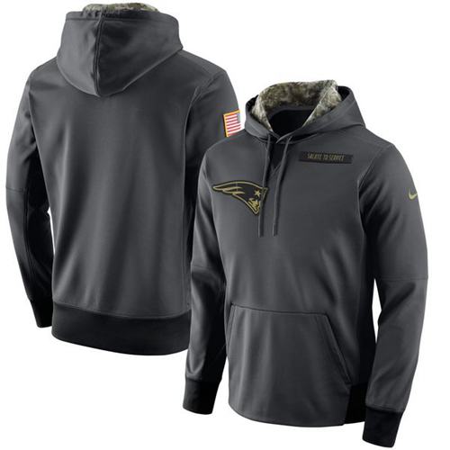Men's New England Patriots Nike Anthracite Salute to Service Player Performance Hoodie Men's New England Patriots Nike Anthracite Salute to Service Player Performance Hoodie