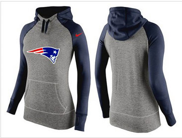 Women Nike New England Patriots Performance Hoodie Grey & Dark Blue_2 Women Nike New England Patriots Performance Hoodie Grey & Dark Blue_2