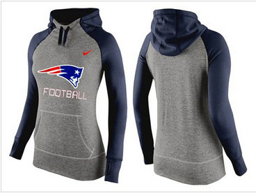 Women Nike New England Patriots Performance Hoodie Grey & Dark Blue_1 Women Nike New England Patriots Performance Hoodie Grey & Dark Blue_1