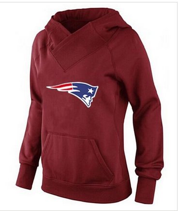 Women's New England Patriots Logo Pullover Hoodie Red Women's New England Patriots Logo Pullover Hoodie Red