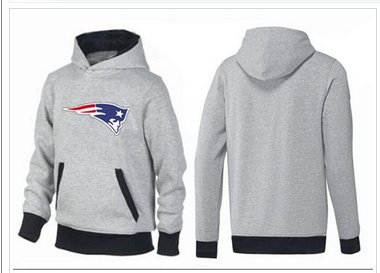 New England Patriots Logo Pullover Hoodie Grey & Black
