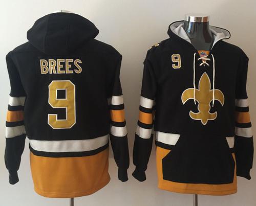 Nike Saints #9 Drew Brees Black Gold Name & Number Pullover NFL Hoodie Nike Saints #9 Drew Brees Black Gold Name & Number Pullover NFL Hoodie