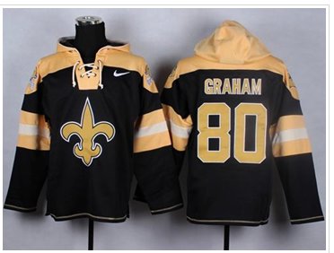 NEW Saints #80 Jimmy Graham Black Player Pullover NFL Hoodie NEW Saints #80 Jimmy Graham Black Player Pullover NFL Hoodie