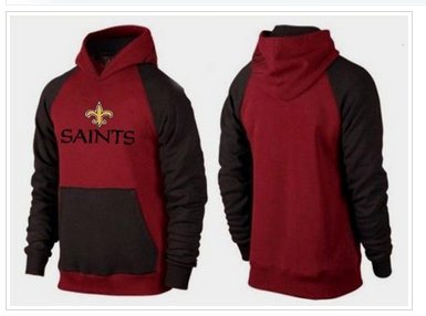 New Orleans Saints Authentic Logo Pullover Hoodie Burgundy Red & Black