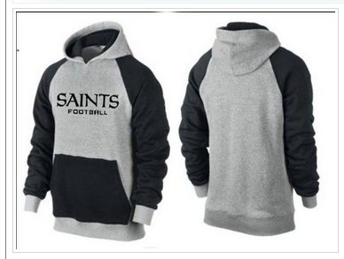 New Orleans Saints English Version Pullover Hoodie Grey & Black