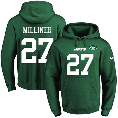 Nike Jets #27 Dee Milliner Green Name & Number Pullover NFL Hoodie Nike Jets #27 Dee Milliner Green Name & Number Pullover NFL Hoodie