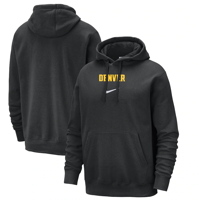 Men's Denver Nuggets Black 2023 24 City Edition Essential Club Pullover Hoodie