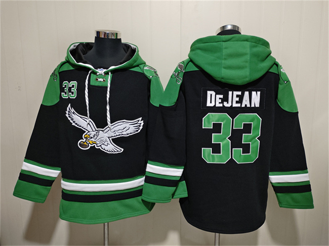 Men's Philadelphia Eagles #33 Cooper DeJean Black Ageless Must-Have Lace-Up Pullover Hoodie Men's Philadelphia Eagles #33 Cooper DeJean Black Ageless Must-Have Lace-Up Pullover Hoodie