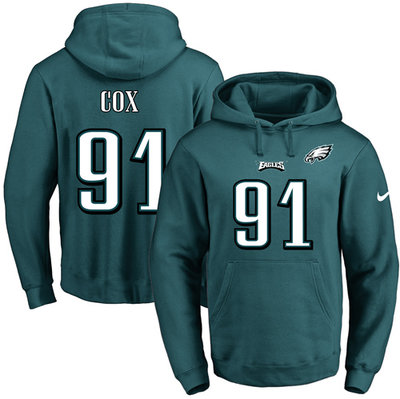 Nike Eagles #91 Fletcher Cox Midnight Green Name & Number Pullover NFL Hoodie Nike Eagles #91 Fletcher Cox Midnight Green Name & Number Pullover NFL Hoodie