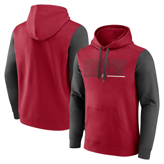 Men's Tampa Bay Buccaneers Red Pewter Outline Pullover Hoodie Men's Tampa Bay Buccaneers Red Pewter Outline Pullover Hoodie