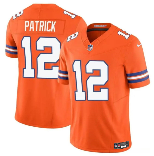 Men's Denver Broncos #12 Tim Patrick Orange F.U.S.E. Mile High Collection 1977 Throwback Vapor Limited Stitched Football Jersey Men's Denver Broncos #12 Tim Patrick Orange F.U.S.E. Mile High Collection 1977 Throwback Vapor Limited Stitched Football Jersey