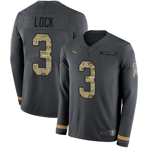 Broncos #3 Drew Lock Anthracite Salute to Service Men's Stitched Football Limited Therma Long Sleeve Jersey Broncos #3 Drew Lock Anthracite Salute to Service Men's Stitched Football Limited Therma Long Sleeve Jersey