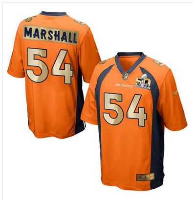 Nike Broncos #54 Brandon Marshall Orange Team Color Men's Stitched NFL Game Super Bowl 50 Collection Jersey Nike Broncos #54 Brandon Marshall Orange Team Color Men's Stitched NFL Game Super Bowl 50 Collection Jersey