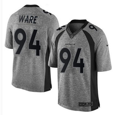 Nike Broncos #94 DeMarcus Ware Gray Men's Stitched NFL Limited Gridiron Gray Jersey Nike Broncos #94 DeMarcus Ware Gray Men's Stitched NFL Limited Gridiron Gray Jersey
