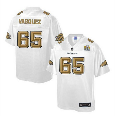 Nike Broncos #65 Louis Vasquez White Men's NFL Pro Line Super Bowl 50 Fashion Game Jersey Nike Broncos #65 Louis Vasquez White Men's NFL Pro Line Super Bowl 50 Fashion Game Jersey