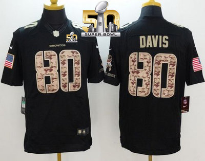 Nike Broncos #80 Vernon Davis Black Super Bowl 50 Men's Stitched NFL Limited Salute to Service Jersey Nike Broncos #80 Vernon Davis Black Super Bowl 50 Men's Stitched NFL Limited Salute to Service Jersey