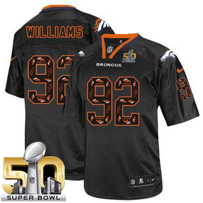 Nike Broncos #92 Sylvester Williams New Lights Out Black Super Bowl 50 Men's Stitched NFL Elite Jersey Nike Broncos #92 Sylvester Williams New Lights Out Black Super Bowl 50 Men's Stitched NFL Elite Jersey