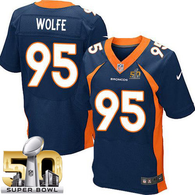 Nike Broncos #95 Derek Wolfe Navy Blue Alternate Super Bowl 50 Men's Stitched NFL New Elite Jersey Nike Broncos #95 Derek Wolfe Navy Blue Alternate Super Bowl 50 Men's Stitched NFL New Elite Jersey