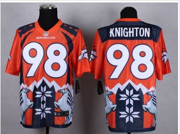 NEW Denver Broncos #98 Terrance Knighton Orange NFL Elite Noble Fashion Jersey