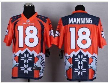 NEW Denver Broncos #18 Peyton Manning Orange NFL Elite Noble Fashion Jersey