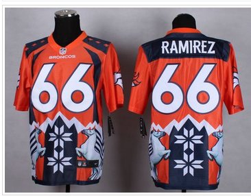 NEW Denver Broncos #66 Manny Ramirez Orange NFL Elite Noble Fashion Jersey