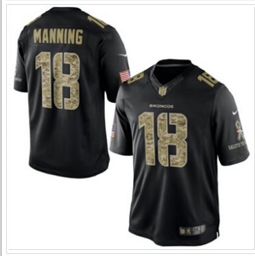 Denver Broncos #18 Peyton Manning NEW Black Salute To Service Jersey