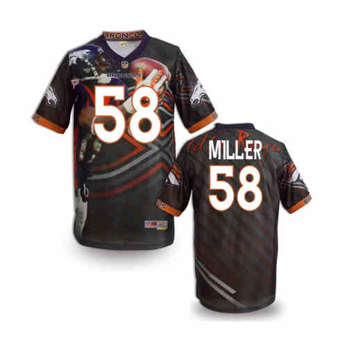 New Denver Broncos 58# Von Miller Team Color NFL Elite Fanatical Version Jerseys