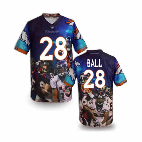 New Denver Broncos 28# Montee Ball Team Color NFL Elite Fanatical Version Jersey