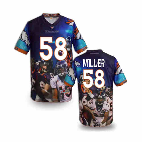 New Denver Broncos 58# Von Miller Team Color NFL Elite Fanatical Version Jersey