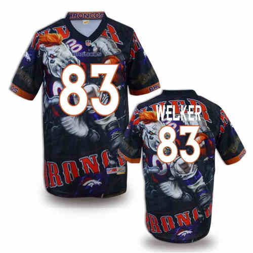New Denver Broncos 83 Wes Welker Team Color Elite Fanatical Version Jerseys