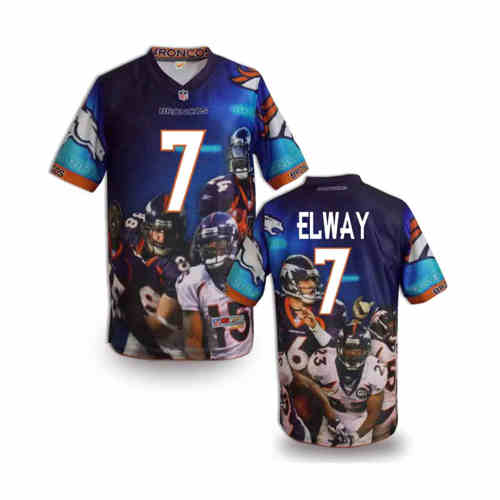 New Denver Broncos 7# John Elway Color NFL Elite Fanatical Version Jersey