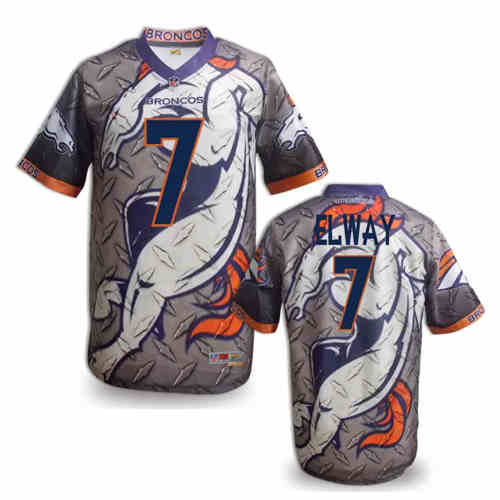 New Denver Broncos 7 John Elway Color NFL Elite Fanatical Version Jersey