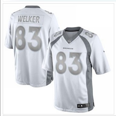 New Denver Broncos #83 Wes Welker White Platinum Jersey