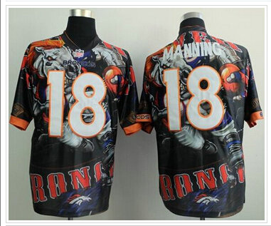 NEW Broncos #18 Peyton Manning Team Color NFL Elite Fanatical Version Jersey