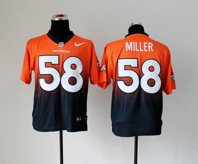 NEW Denver Broncos 58 Von Miller Orange Blue Drift Fashion II Elite NFL Jerseys NEW Denver Broncos 58 Von Miller Orange Blue Drift Fashion II Elite NFL Jerseys