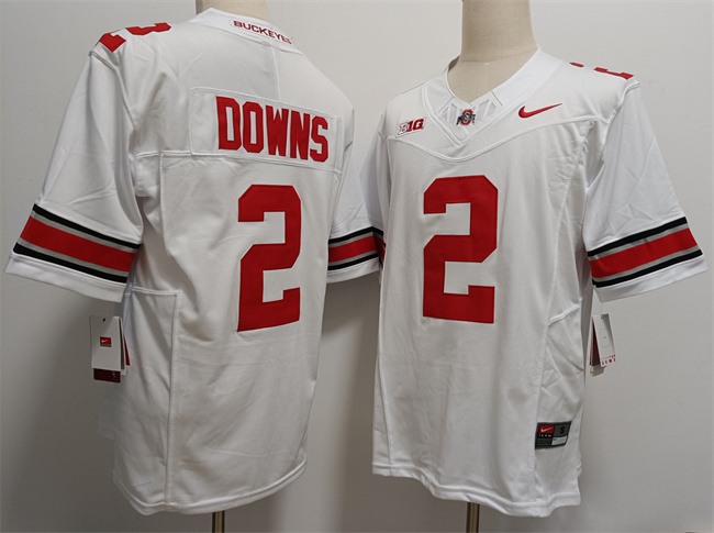 Men's Ohio State Buckeyes #2 Caleb Downs White F.U.S.E. Limited Stitched Jersey