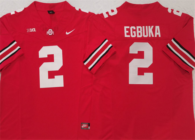 Men's Ohio State Buckeyes #2 Emeka Egbuka Red F.U.S.E. Limited Stitched Jersey