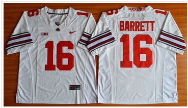 Ohio State Buckeyes #16 J. T. Barrett White Diamond Quest Stitched NCAA Jersey