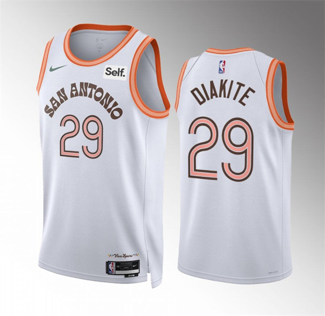 Men's San Antonio Spurs #29 Mamadi Diakite White 2023 24 City EditionStitched Basketball Jersey Men's San Antonio Spurs #29 Mamadi Diakite White 2023 24 City EditionStitched Basketball Jersey
