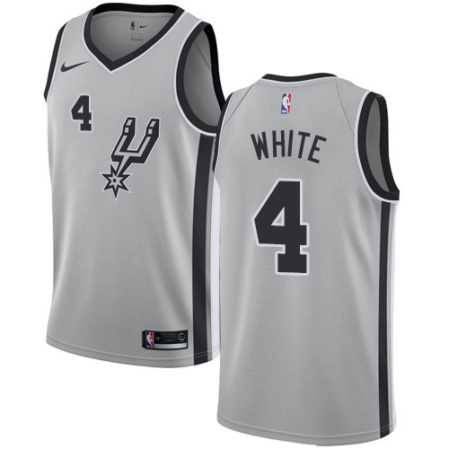 Spurs #4 Derrick White Silver Basketball Swingman Statement Edition Jersey Spurs #4 Derrick White Silver Basketball Swingman Statement Edition Jersey