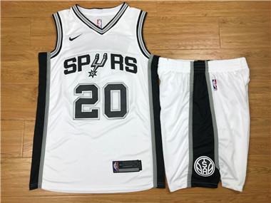 Nike Spurs #20 Manu Ginobili White Swingman Jersey(With Shorts) Nike Spurs #20 Manu Ginobili White Swingman Jersey(With Shorts)