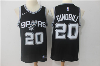 Nike Spurs #20 Manu Ginobili Black Nike Swingman Jersey Nike Spurs #20 Manu Ginobili Black Nike Swingman Jersey