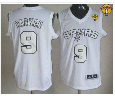 San Antonio Spurs #9 Tony Parker White Winter On-Court Finals Patch Stitched NBA Jersey San Antonio Spurs #9 Tony Parker White Winter On-Court Finals Patch Stitched NBA Jersey